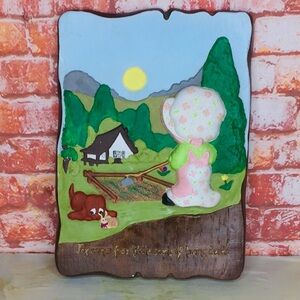 Vintage Holly Hobbie Ceramic Handmade Decorative Wall Plaque